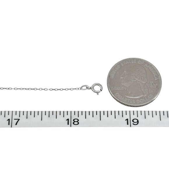 Vintage Italy Ross Simons Sterling Silver 1.1mm Cable Link Chain Necklace 18.5" - Picture 2 of 3